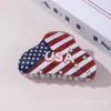 Pinza para el cabello de semicírculo con bandera americana de nuevo modelo transfronteriza PVC 8 cm Accesorios de otoño e invierno de venta caliente transfronterizos Accesorios para el cabello Pinza para el cabello