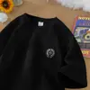 Camiseta de algodón de manga corta de 260G para hombre, marca de moda de alta gama, tendencia, ropa con estampado cruzado, protección solar UPF50, manga corta
