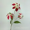 Película Suave de Pegamento Impresa en 3D Lirio Galan Lirio de Fuego de 3 Cabezas Decoración de Salón de Bodas Flor Artificial Decoración Suave para el Hogar Arreglo Floral