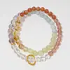 [color soda] alta calidad natural cristal de aguamarina pulsera mujeres cristal de fresa torre púrpura de cristal pulsera venta al por mayor