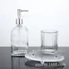 Jabonera Desinfectante de Manos Vaso para Cepillos de Dientes Juego de Tres Piezas Material de Vidrio Se Puede Personalizar