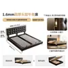 Cama Alta Especial de Waffle Tongyu Cama Ultra Delgada Mesita de Noche Apartamento Pequeño Dormitorio Principal Estilo Retro de Cuero Cama Doble para Boda