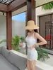 Novo Top Tubo Sexy 'Pure Lust Hot Girl' com Laço e Saia de Três Peças Estilo Biquíni para Férias na Praia com Fenda