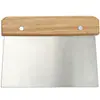 Cortador de macarrão em aço inox com cabo de madeira, salsicha, raspagem em pó, raspador de farinha, raspador de bolo, corte de massa, faca de sabão, faca de sabão, vegetal multifuncional