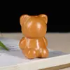 Sándalo Verde Tallado Oso de los Deseos Adornos de Escritorio Oso sin Rostro de Sándalo Colgante de Coche DIY Artesanías Culturales de Madera
