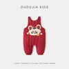Mameluco Dudu Baby Rojo Atuendo de Cumpleaños Infantil Atuendo de Año Nuevo para Niña Atuendo de Felicitación de Año Nuevo para Bebé Pantalones de Invierno