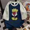 2026 Nuevo Estilo de Verano Divertida Camiseta de Manga Corta con Estampado de Dibujos Animados y Diseño de Puntadas de Color Contrastante, Top Versátil Vintage