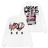 Camiseta de manga corta lavada estampada de hip-hop americano transfronterizo Juice wrld Cuello redondo holgada casual Sudadera con capucha para hombre