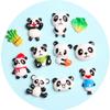 Japonés lindo caricatura panda resina accesorios de animales DIY material de joyería para funda de teléfono de crema
