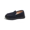 Sapatos de Lã para Crianças, Mocassins Retrô Estilo Britânico, Sapatos Casuais de Couro para Meninos, Sapatos Casuais para Meninas Pequenas, Sapatos para Crianças