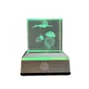 Luminária de Noite de Cristal Luminoso Presente Criativo Cubo Esculpido em 3D Enfeites de Mesa Lâmpada Decorativa para Quarto Lâmpada de Cabeceira de Ambiente
