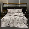 Conjunto de Colcha de Verão Tencel Lavado de Alta Qualidade com Quatro Peças, Colcha de Ar Condicionado de Seda Gelada Lavável à Máquina, Colcha Fina de Verão Dupla Refrescância