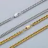 Cadena de Acero Titanio Cuadrada Trenzada para Látigo de Caballo Colgante Joyería Colgante Cadena Trenzada de Moda Cadena Lisa Venta al por Mayor