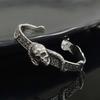 Nueva pulsera personalizada de calavera con forma de serpiente, industria pesada, estilo retro punk, pulsera de moda, unisex, pulsera abierta