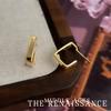 Brincos Quadrados Vintage de Estilo Antigo Claro e Médio com Personalidade, Brincos Simples de Pino para o Dia a Dia para Mulheres