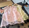 Colete de Seda Retro Estilo Chinês Novo Redutor de Idade com Contas para Mulheres de Meia-Idade, Top Fino em Malha para o Verão, Qualidade Garantida