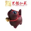 Sândalo Verde Gatinho Curioso Ornamento de Arte Criativo Gato Fofo Decoração de Mesa Pequena Estatueta Gato com Sino