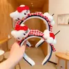 Nova Faixa de Cabelo para Lavar o Rosto Gatinha Cereja Vermelha em Jeans, Fofa e Doce Faixa de Cabelo de Pelúcia Cartoon para Meninas, Acessório de Cabelo