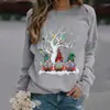 Sudadera con Estampado Navideño para Mujer_S Sudaderas Otoño Manga Larga_Yy