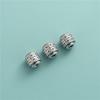 Plata Pura 999 Plata Dura 3D Accesorios Cuentas Barril de Moneda de Cobre Cuentas Sueltas DIY Hecho a Mano Pulsera de Cuerda Trenzada Cuentas Separadoras de Dinero Material