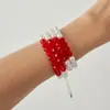 Gargantilla Gótica Europea y Americana Dulce y Fresca con Borlas Goteando Sangre Halloween Collar Personalizado de Perlas Collar Transfronterizo
