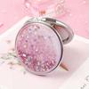 Espejo de Maquillaje de Arena Movediza de Celebridad de Internet Espejo Mini Corazón de Niña Tapa Abatible Doble Cara Plegable Pequeño Redondo Portátil Venta al por Mayor