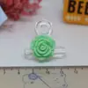 Rosas de Colores, Flores de Resina, Accesorios de Pegamento de Crema de Resina, Accesorios para Cuerda de Pelo de Niños, Goma Elástica DIY