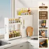 Estante para especias para uso en la cocina, gabinete de almacenamiento multifuncional extraíble para encimera para especias, caja de estante de lados estrechos