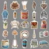 50 Piezas de Pegatinas Estilo Boho Ins Retro, Tejido Realista Creativo, Graffiti Fresco, Pegatinas para Papelería de Auriculares