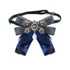 Estilo Coreano Tendência Estilo College Retrô Gravata Borboleta Preta Jk Decoração de Pérola e Strass Broche de Camisa Jk Acessórios