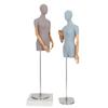 Tienda de ropa modelo de lino de bambú accesorios muñeca de medio cuerpo estilo coreano maniquí maniquí de plomo soporte para modelo soporte para exhibición en ventana