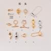 Conector de Colar Moda Fivela de Laço com Zircônia Fecho de Pulseira de Pérola Dupla Fila em Forma de H Acessórios de Fecho de Coração DIY