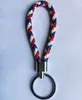 Chaveiro de corda de couro acessórios de chaveiro trançados chaveiro de metal argola de chaveiro pingente de chave de carro acessórios de bolsa