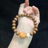 Nueva pulsera de madera estilo chino con cabeza de gato KT para mujer, caricatura linda Wenwan hecha a mano con cuentas, pulsera versátil para amigas