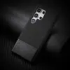 Funda de teléfono de cuero liso empalmado para Samsung S25ULTRA moderna S24ULTRA media funda S23ULTRA funda dura