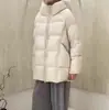 Jaqueta acolchoada de plumas de pato branco 90% extremamente fofa e macia como uma nuvem para mulheres, comprimento médio, moda inverno 2026, casaco grosso estilo "costas de tartaruga"