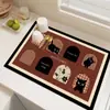 Tierra de Diatomeas Dibujos Animados Tapete Drenante para Encimera de Cocina Simple Hogar Vajilla Tazón y Plato Tapete Absorbente Barra de Cocina Tapete de Goma