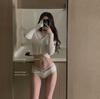 Roupa íntima feminina desejo puro verão fina renda sexy feminina branco novo algodão puro menina shorts cintura baixa