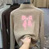 Ropa interior térmica de forro polar para niñas con cuello semi-alto, nueva colección Otoño/Invierno, ropa interior casual de otoño, top a rayas cálido para niñas