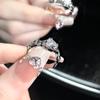 Anillo de personalidad de circón francés plegable estilo frío ins con sentido del diseño de nicho Anillo de celebridad de Internet de alto sentido femenino