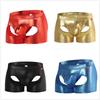 Ropa interior sexy para hombre de cuero patentado con huecos, tanga sexy para hombre, calzoncillos tipo bóxer para motocicleta, comercio exterior 2316