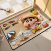 Alfombra de Piso de Cachemira Sintética de Dibujos Animados Shin-Chan para Baño, Alfombrilla Absorbente de Agua y Antideslizante para Baño del Hogar, Resistente a Manchas, Resistente al Desgaste, Fácil de Cuidar