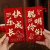 Envelopes Vermelhos Criativos de Desenho Animado com Estampagem Dourada para Aniversário de Bebê, Lua Cheia e Presente de Agradecimento de Primeiro Aniversário Pacotes Vermelhos