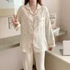 Direto da Fábrica Pijama KT Cat Feminino Primavera Outono Algodão Nuvem Manga Longa 2026 Novo Super Quente Fofo Conjunto para Casa