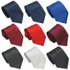 Business Casual Homens Tie Poliéster Sarja de Seda Preto Vermelho Terno Acessórios 8cm Gravata Cor Sólida