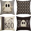 Funda de Almohada de Calabaza de Halloween Más Vendida Transfronteriza Decoración del Hogar Cojín Sofá Funda de Almohada de Lino Admite Personalización