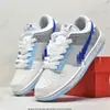 Tênis Af1 Air Force One Original Swoosh Pequeno Azul Céu Casual Universitário Swoosh Duplo Branco Azul Tendência Campus