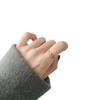 Presente de aniversário S925 Sterling Silver Estilo coreano mini Cool Fashion Double Layer Zircon Open Simple Ring para mulheres