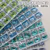Decoraciones Súper Brillantes de Cristal K9 tipo Caramelo de Roca para Uñas con Sin Base, Pedrería Apilada, Pedrería Rectangular Colorida Deslumbrante para Uñas