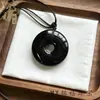 Colgante de Obsidiana Natural Pixiu, Colgante de Obsidiana Dorada de la Paz, Placa de Obsidiana de Paz y Seguridad, Colgante de Joyería Unisex